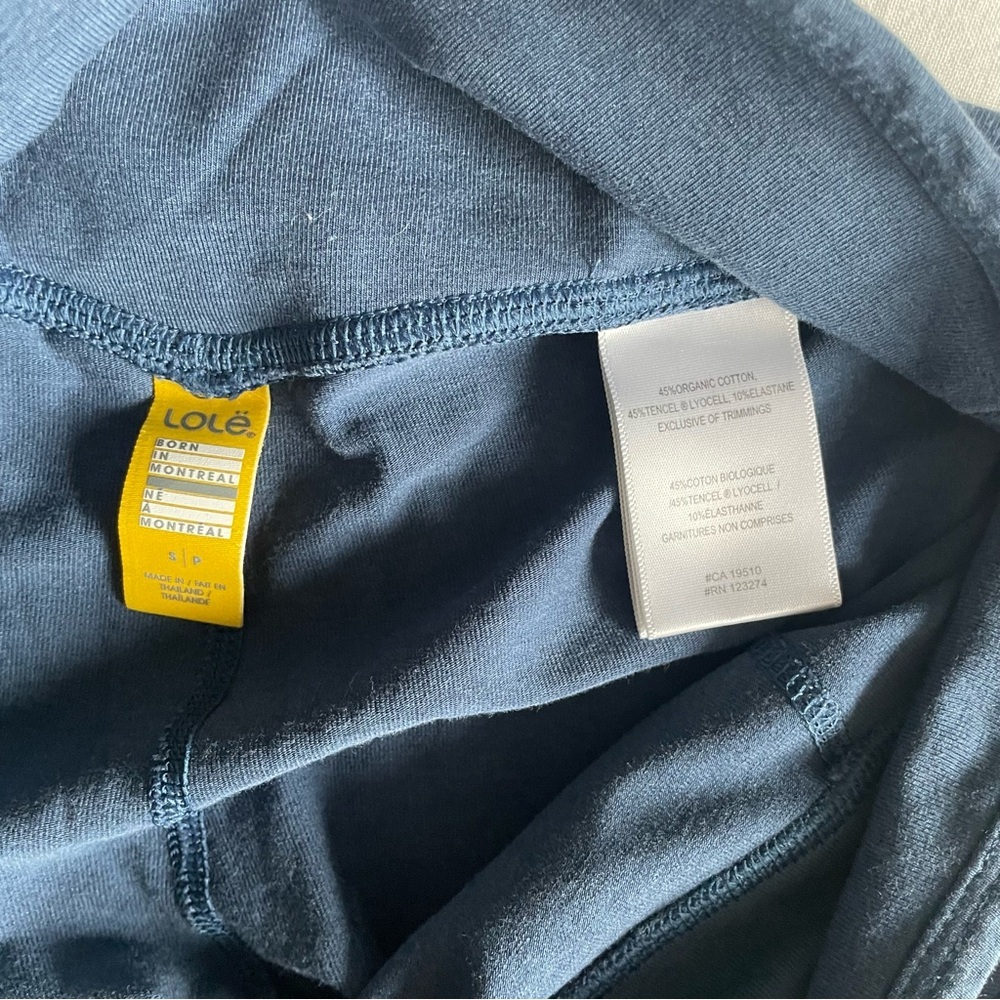 3 for $30 | Lole Cropped Tie Workout Leggings – Navy Blue Activewear Yoga Pants - Picture 7 of 7